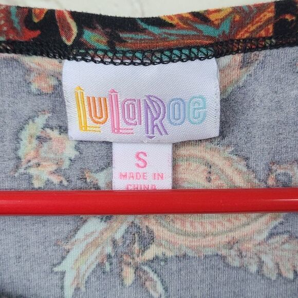 LuLaRoe Julia S 4/6 Black Paisley Knee Length Knit Bodycon Soft Stretchy Dress - Picture 5 of 8